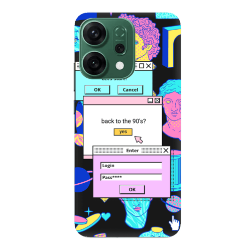 Oppo RENO 14 Enter Login Black Colored Silicone TPU Θήκη