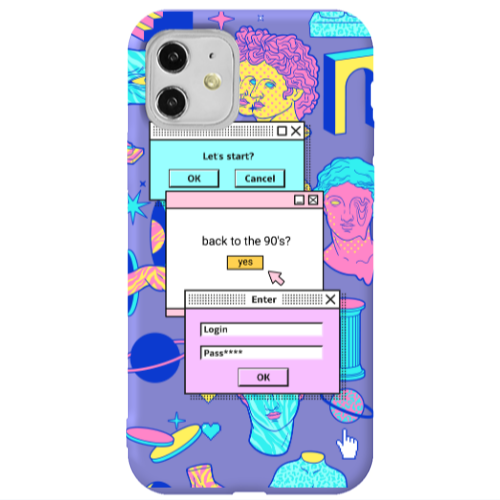 Apple iPhone 11  Enter Login Purple Colored Silicone TPU Θήκη