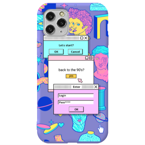 Apple iPhone 11 Pro Enter Login Purple Colored Silicone TPU Θήκη