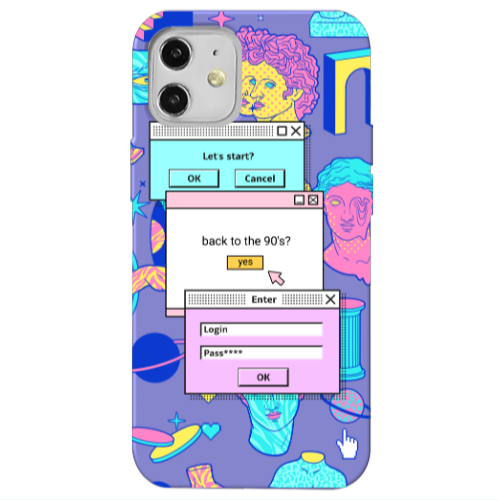 Apple iPhone 12 Enter Login Purple Colored Silicone TPU Θήκη