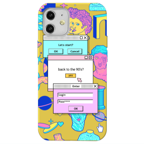 Apple iPhone 12 Enter Login Yellow Colored Silicone TPU Θήκη