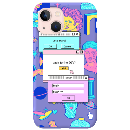 Apple iPhone 13 Enter Login Purple Colored Silicone TPU Θήκη