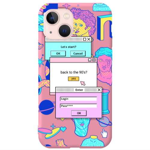 Apple iPhone 13 Enter Login Pink Colored Silicone TPU Θήκη
