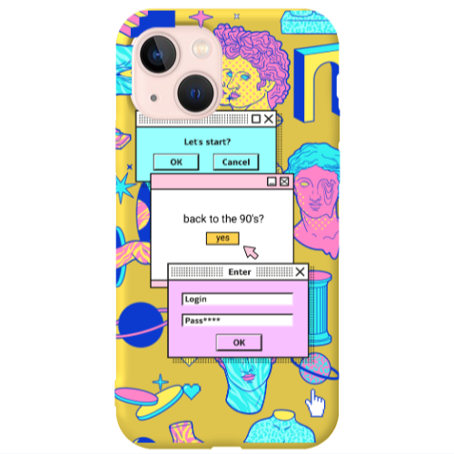Apple iPhone 13 Enter Login Yellow Colored Silicone TPU Θήκη
