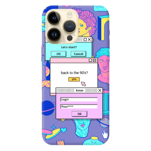 Apple iPhone 13 Pro Max Enter Login Purple Colored Silicone TPU Θήκη