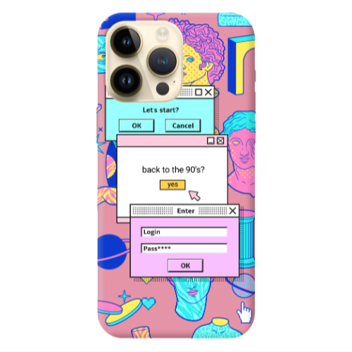 Apple iPhone 13 Pro Max Enter Login Pink Colored Silicone TPU Θήκη