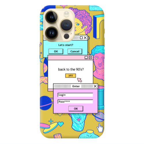 Apple iPhone 13 Pro Max Enter Login Yellow Colored Silicone TPU Θήκη