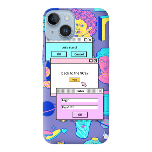 Apple iPhone 14  Enter Login Purple Colored Silicone TPU Θήκη