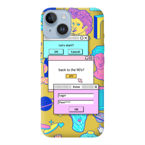 Apple iPhone 14 Plus Enter Login Yellow Colored Silicone TPU Θήκη