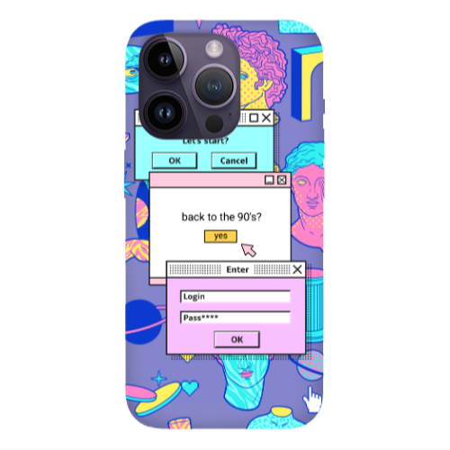 Apple iPhone 14 Pro  Enter Login Purple Colored Silicone TPU Θήκη