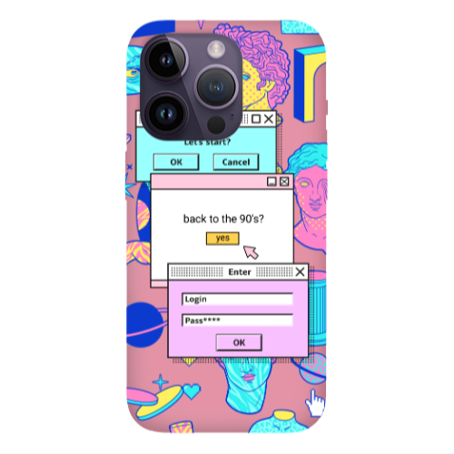 Apple iPhone 14 Pro  Enter Login Pink Colored Silicone TPU Θήκη