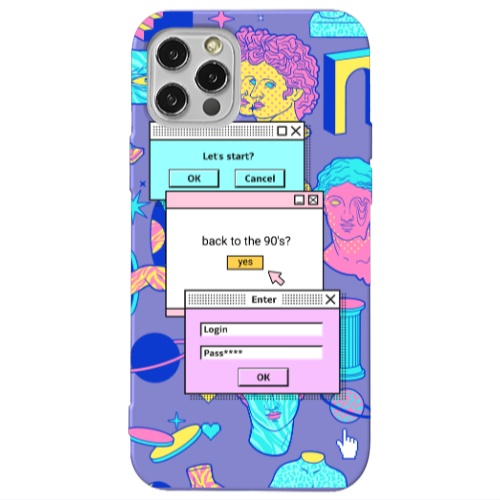 Apple iPhone 13 Pro Enter Login Purple Colored Silicone TPU Θήκη