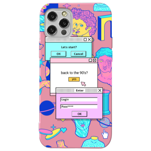 Apple iPhone 13 Pro Enter Login Pink Colored Silicone TPU Θήκη
