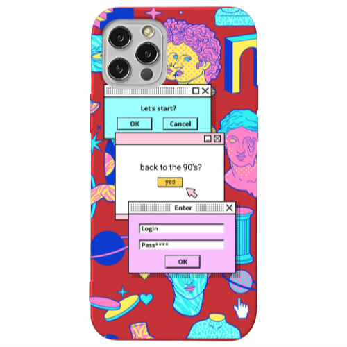 Apple iPhone 13 Pro Enter Login Red Colored Silicone TPU Θήκη