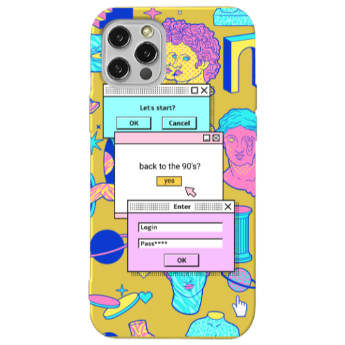 Apple iPhone 13 Pro Enter Login Yellow Colored Silicone TPU Θήκη