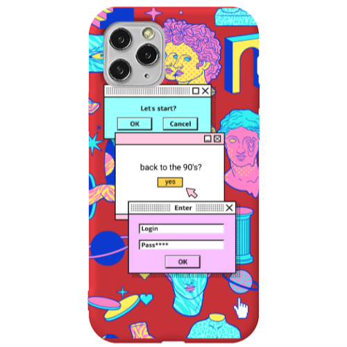 Apple iPhone 11 Pro Max Enter Login Red Colored Silicone TPU Θήκη