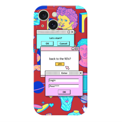 Apple iPhone 15 Enter Login Red Colored Silicone TPU Θήκη