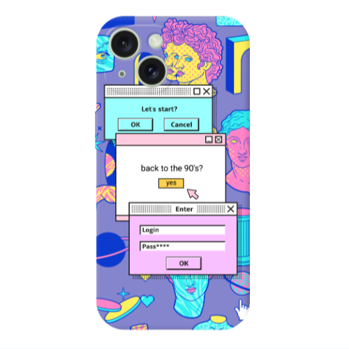 Apple iPhone 15 Plus Enter Login Purple Colored Silicone TPU Θήκη