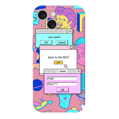 Apple iPhone 15 Plus Enter Login Pink Colored Silicone TPU Θήκη