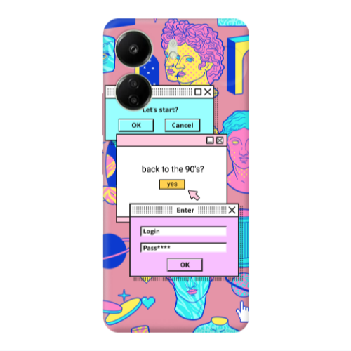 Xiaomi Redmi 13C Enter Login Pink Colored Silicone TPU Θήκη