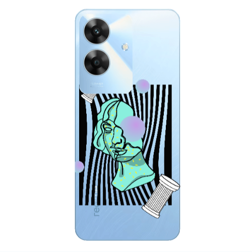Realme Note 60 Columns Transparent Silicone TPU Θήκη