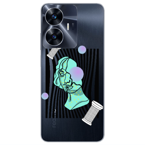 Realme Note 50 Columns Transparent Silicone TPU Θήκη