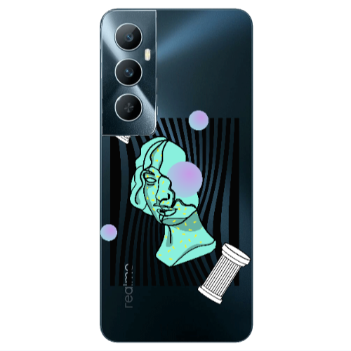 Realme C65 Columns Transparent Silicone TPU Θήκη