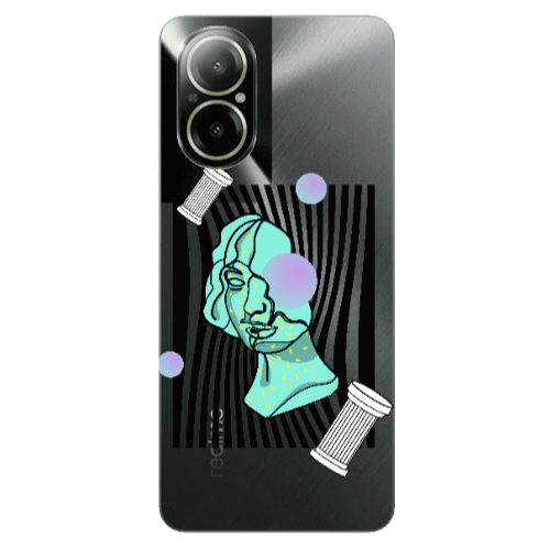Realme C67 Columns Transparent Silicone TPU Θήκη