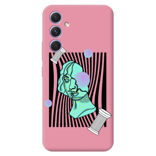 Samsung A56 Columns Pink Colored Silicone TPU Θήκη