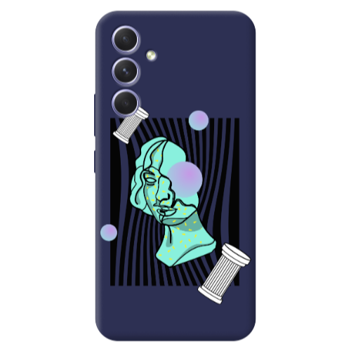 Samsung A56 Columns Dark blue Colored Silicone TPU Θήκη
