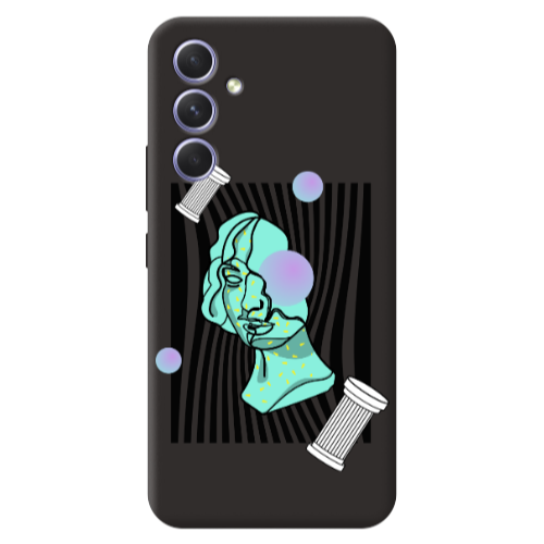 Samsung A56 Columns Black Colored Silicone TPU Θήκη