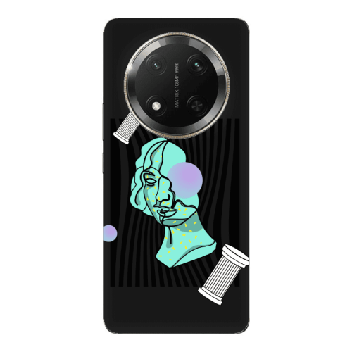 Honor Magic 7 Lite Columns Black Colored Silicone TPU Θήκη