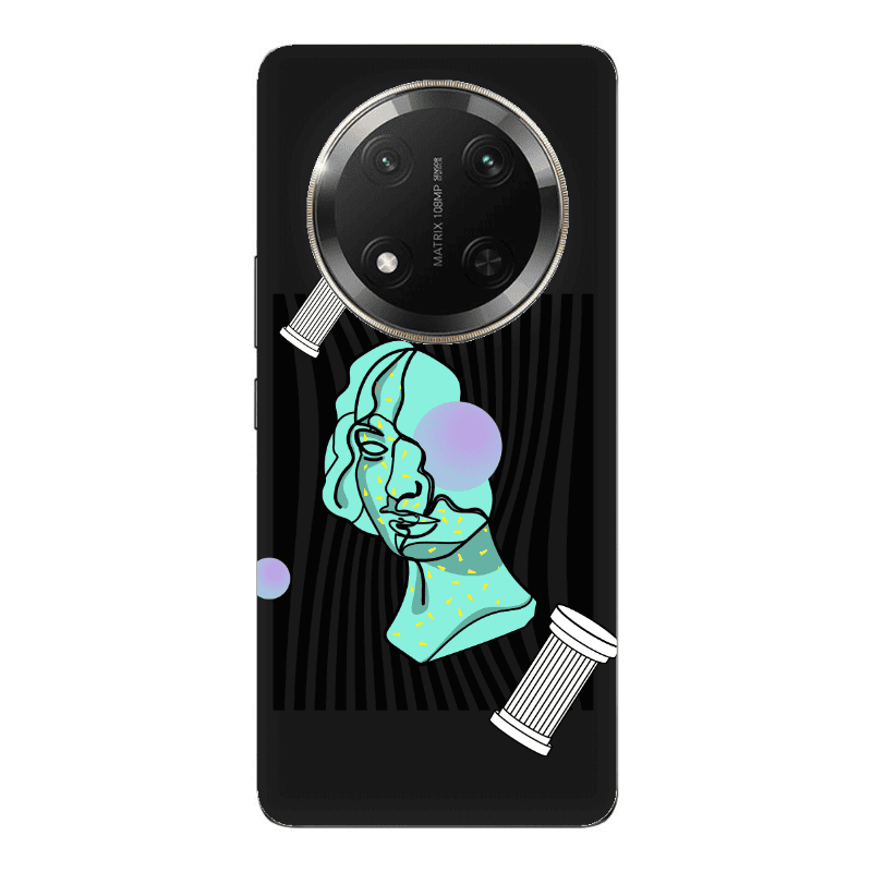 Honor Magic 7 Lite Columns Black Colored Silicone TPU Θήκη