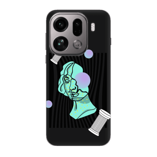 Oppo Find X9 Pro Columns Black Colored Silicone TPU Θήκη