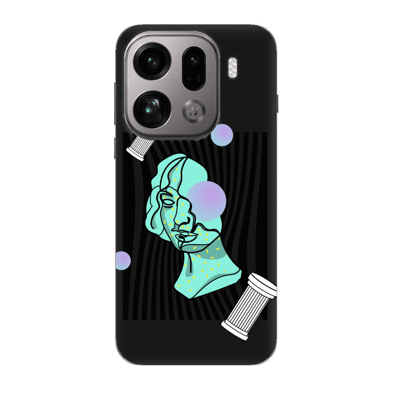 Oppo Find X9 Pro Columns Black Colored Silicone TPU Θήκη