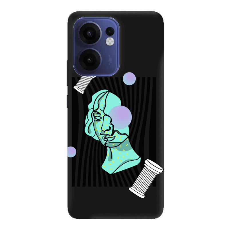 Oppo Reno13 FS Columns Black Colored Silicone TPU Θήκη