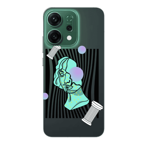 Oppo RENO 14 Columns Transparent Silicone TPU Θήκη