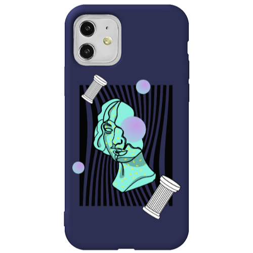 Apple iPhone 11  Columns Dark blue Colored Silicone TPU Θήκη