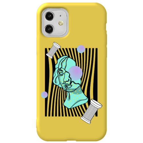 Apple iPhone 11  Columns Yellow Colored Silicone TPU Θήκη