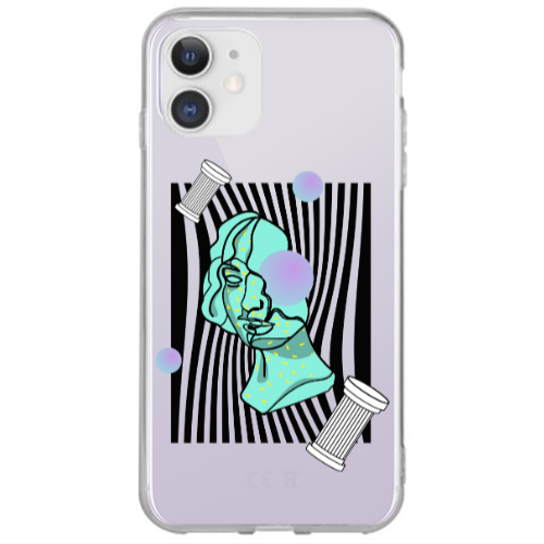 Apple iPhone 12 Columns Transparent Silicone TPU Θήκη