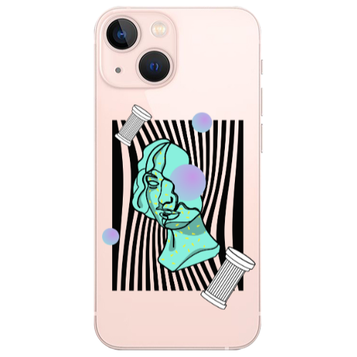 Apple iPhone 13 Columns Transparent Silicone TPU Θήκη
