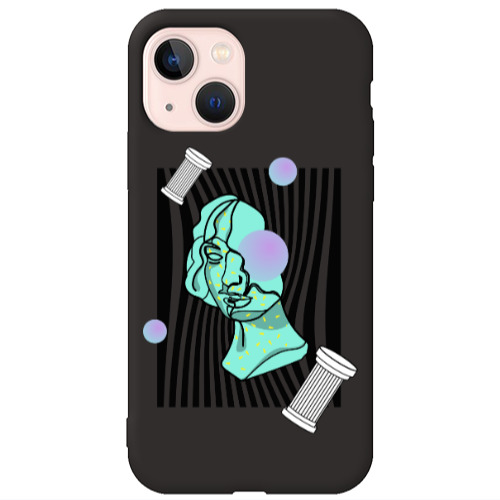 Apple iPhone 13 Columns Black Colored Silicone TPU Θήκη