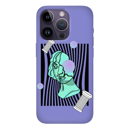 Apple iPhone 14 Pro  Columns Purple Colored Silicone TPU Θήκη