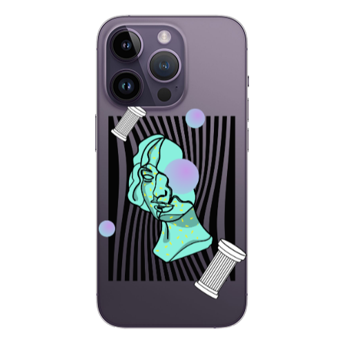 Apple iPhone 14 Pro Max Columns Transparent Silicone TPU Θήκη