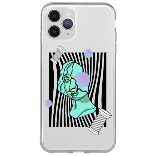 Apple iPhone 13 Pro Columns Transparent Silicone TPU Θήκη