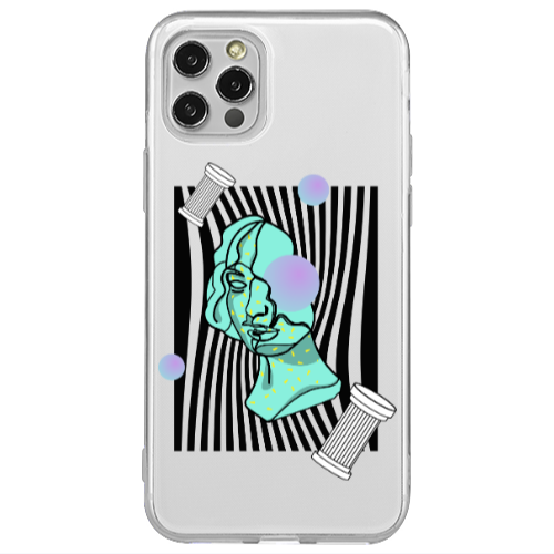 Apple iPhone 12 Pro Columns Transparent Silicone TPU Θήκη
