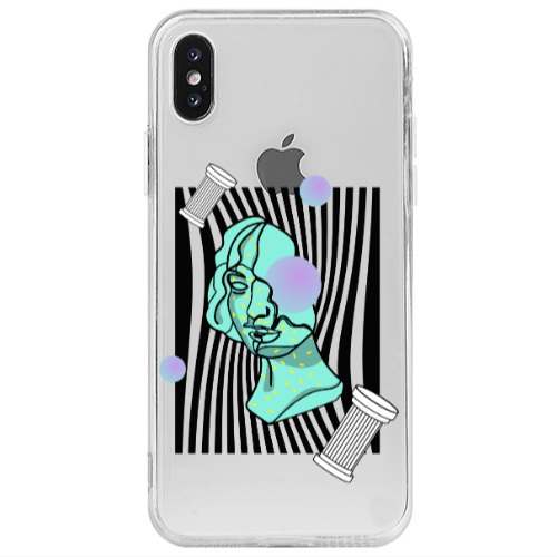 Apple iPhone Xs Max Columns Transparent Silicone TPU Θήκη