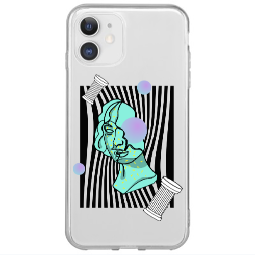 Apple iPhone 12 Mini Columns Transparent Silicone TPU Θήκη