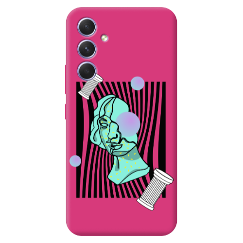 Samsung A54 Columns Fuchsia Colored Silicone TPU Θήκη