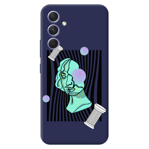 Samsung A54 Columns Dark blue Colored Silicone TPU Θήκη